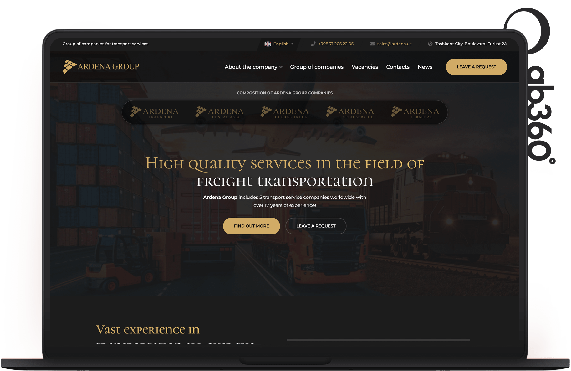 Development of 5 websites for the Ardena Group logistics group